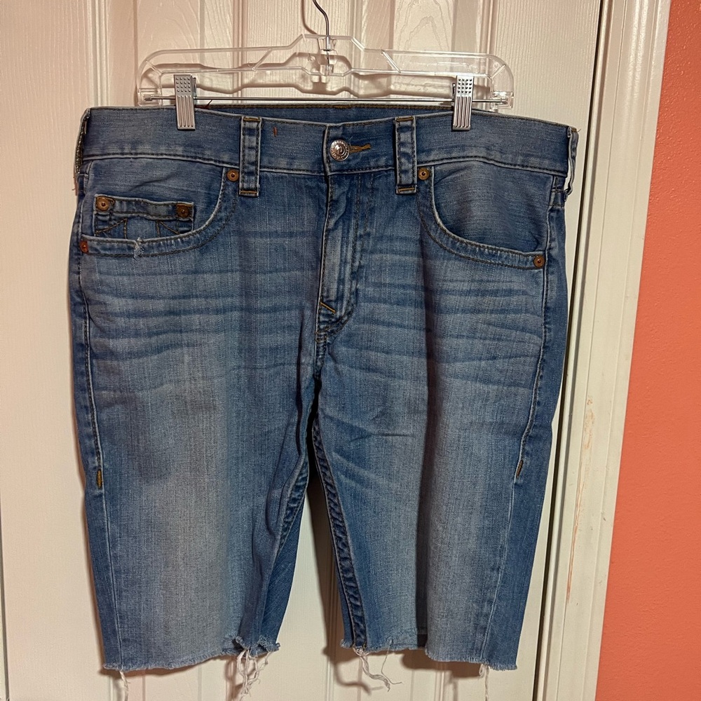 True Religion Blue Jean Shorts for Men Size 36